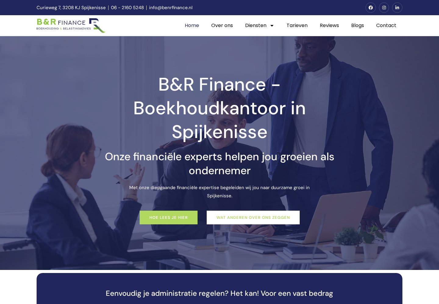 Website B&R Finance — desktop