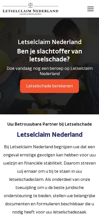 Website Letselclaim Nederland — mobiel
