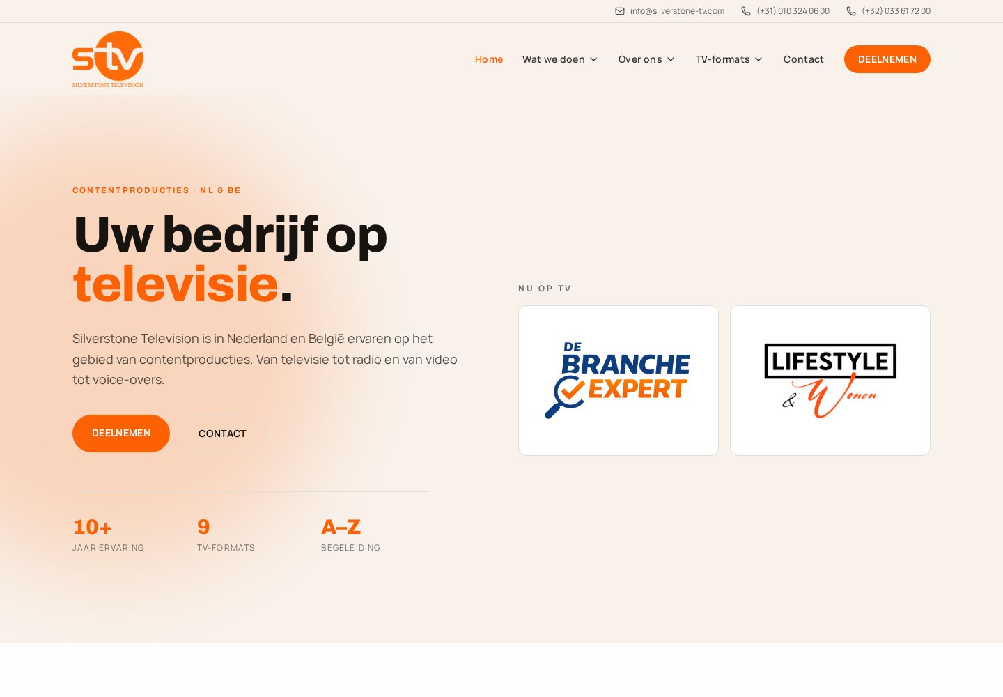 Website Silverstone Television — desktop