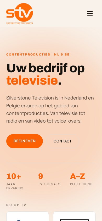 Website Silverstone Television — mobiel