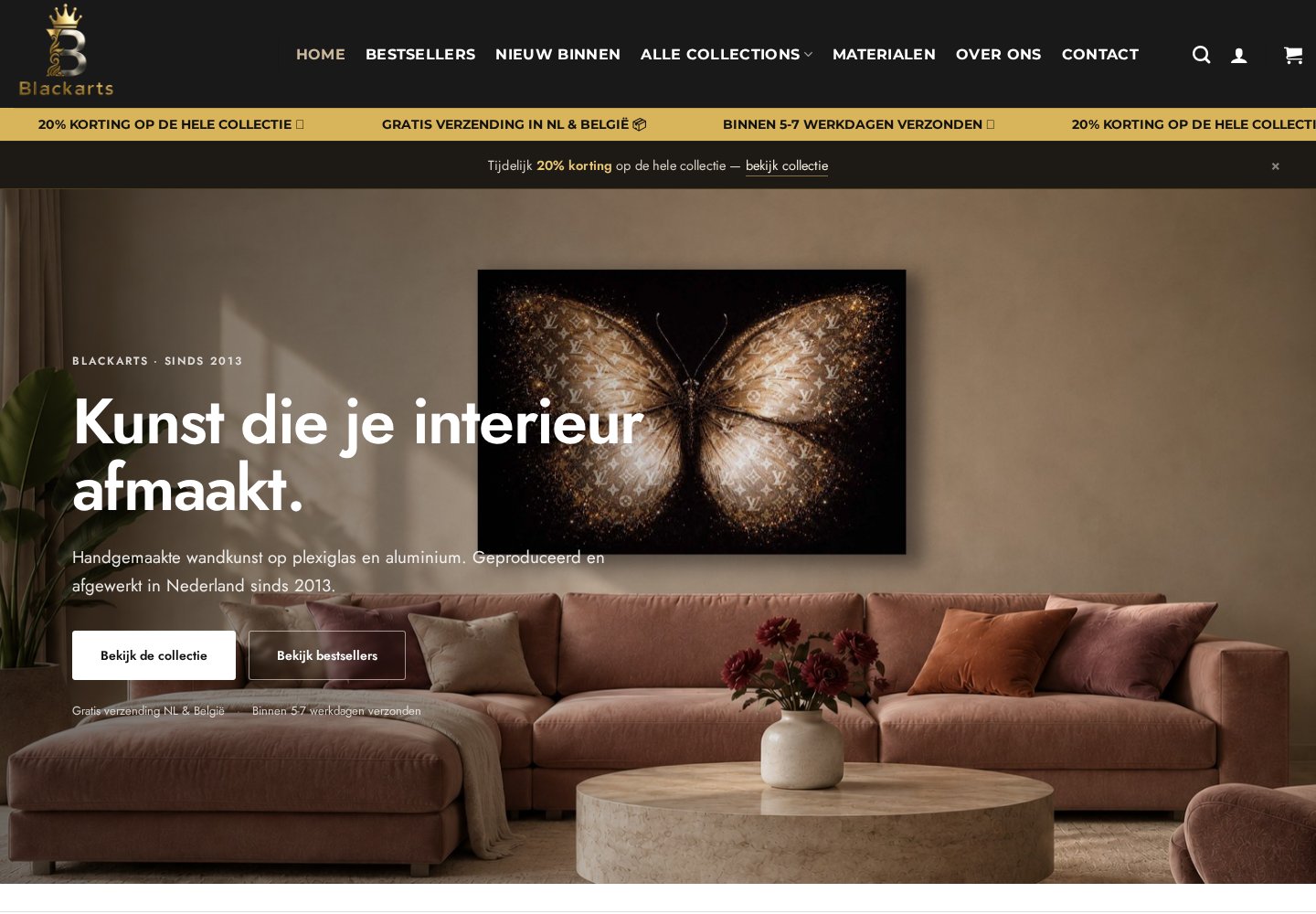 Website Blackarts — desktop