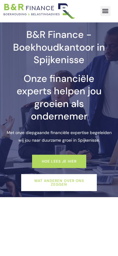 Website B&R Finance — mobiel