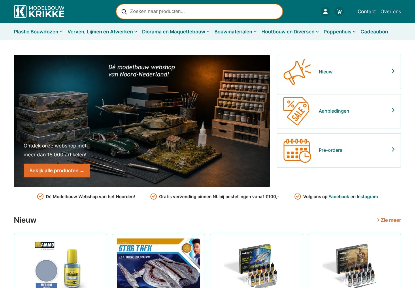 Website Modelbouw Krikke — desktop