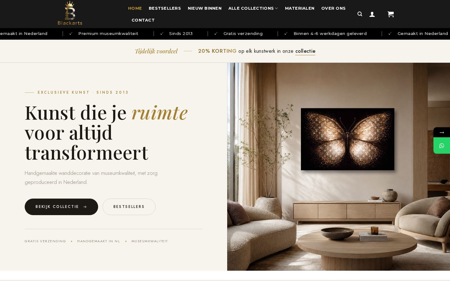 Website Blackarts — desktop