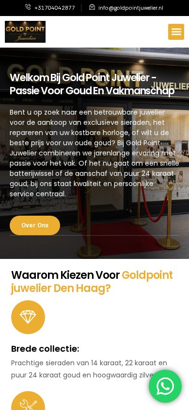 Website Gold Point Juwelier — mobiel