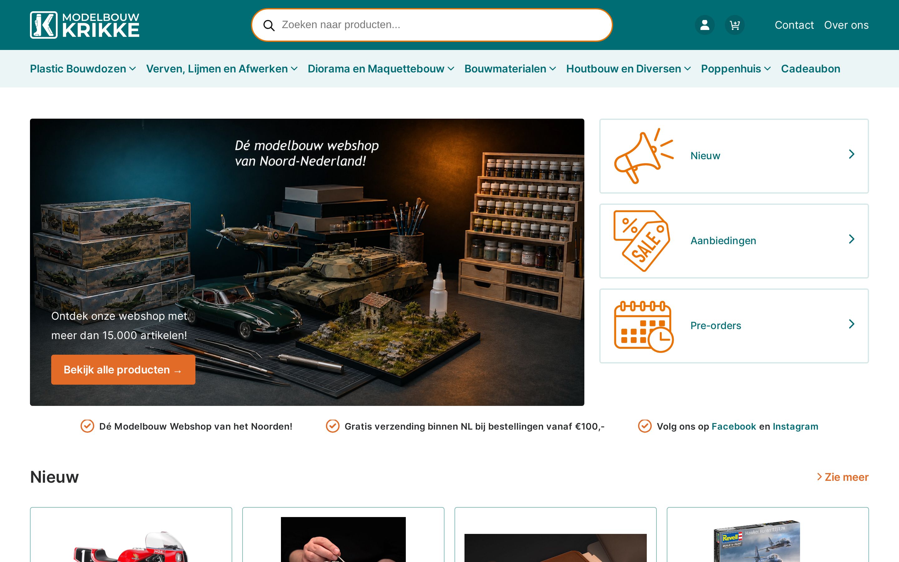 Website Modelbouw Krikke — desktop