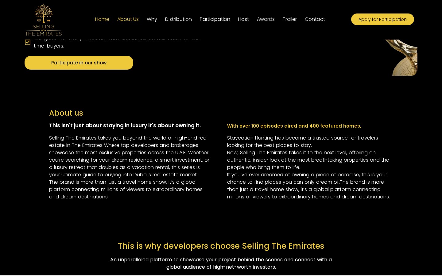 Website Selling The Emirates — desktop
